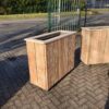 Douglas plantenbak met verticale planken op wielen