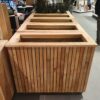 Douglas plantenbak met verticale planken op wielen