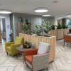 Douglas plantenbak met verticale planken op wielen