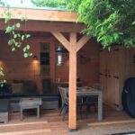 Douglas tuinkast met zwart hang- en sluit werk