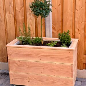 Verrijdbare Lariks Douglas plantenbak in molenwiek verband